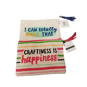 2 Sturdy Canvas Tote Pouch for Crafts 9.5 by 6.8